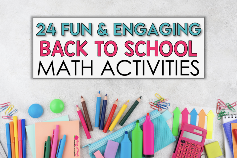 back to school math activities